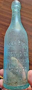 BIRK BROTHERS BREWING COMPANY EMBOSSED BEER BOTTLE