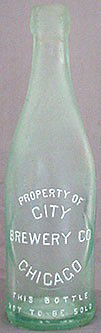 CITY BREWERY COMPANY EMBOSSED BEER BOTTLE