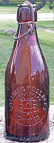 COLUMBIA WEISS BEER BREWERY EMBOSSED BEER BOTTLE