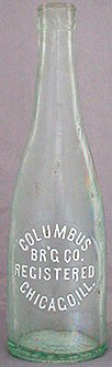 COLUMBUS BREWING COMPANY EMBOSSED BEER BOTTLE