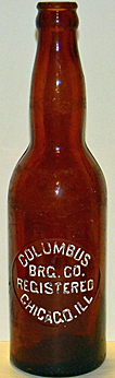 COLUMBUS BREWING COMPANY EMBOSSED BEER BOTTLE