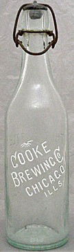 COOKE BREWING COMPANY EMBOSSED BEER BOTTLE