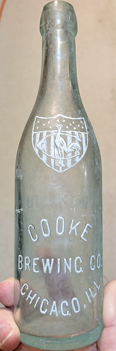 COOKE BREWING COMPANY EMBOSSED BEER BOTTLE