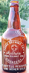 COOKE BREWING COMPANY EMBOSSED BEER BOTTLE