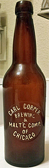 CARL CORPER BREWING & MALTING COMPANY EMBOSSED BEER BOTTLE