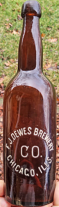 F. J. DEWES BREWERY COMPANY EMBOSSED BEER BOTTLE