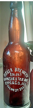 FECKER BREWERY EMBOSSED BEER BOTTLE