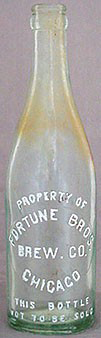 FORTUNE BROTHERS BREWING COMPANY EMBOSSED BEER BOTTLE