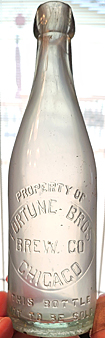 FORTUNE BROTHERS BREWING COMPANY EMBOSSED BEER BOTTLE