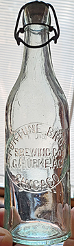 FORTUNE BROTHERS BREWING COMPANY EMBOSSED BEER BOTTLE