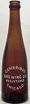 GAMBRINUS BREWING COMPANY EMBOSSED BEER BOTTLE