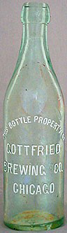 GOTTFRIED BREWING COMPANY EMBOSSED BEER BOTTLE