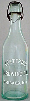 GOTTFRIED BREWING COMPANY EMBOSSED BEER BOTTLE