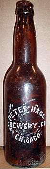 PETER HAND BREWERY COMPANY EMBOSSED BEER BOTTLE