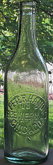 PETER HAND BREWERY COMPANY EMBOSSED BEER BOTTLE