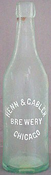 HENN & GABLER BREWERY EMBOSSED BEER BOTTLE