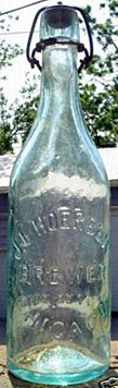 J. L. HOERBER BREWER EMBOSSED BEER BOTTLE