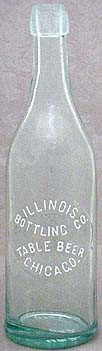 ILLINOIS BOTTLING COMPANY TABLE BEER EMBOSSED BEER BOTTLE