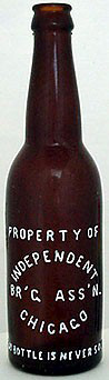 INDEPENDENT BREWING ASSOCIATION EMBOSSED BEER BOTTLE