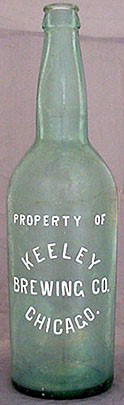 KEELEY BREWING COMPANY EMBOSSED BEER BOTTLE