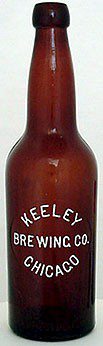 KEELEY BREWING COMPANY EMBOSSED BEER BOTTLE