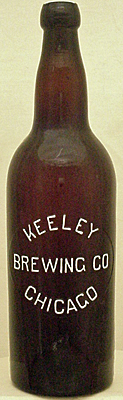 KEELEY BREWING COMPANY EMBOSSED BEER BOTTLE