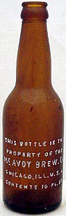 McAVOY BREWING COMPANY EMBOSSED BEER BOTTLE