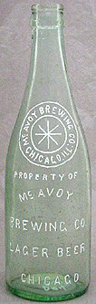 McAVOY BREWING COMPANY EMBOSSED BEER BOTTLE