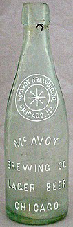 McAVOY BREWING COMPANY EMBOSSED BEER BOTTLE