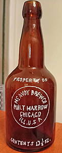 McAVOY BREWING COMPANY EMBOSSED BEER BOTTLE