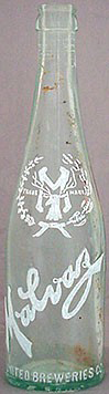 MONARCH BREWERY EMBOSSED BEER BOTTLE