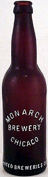 MONARCH BREWERY EMBOSSED BEER BOTTLE