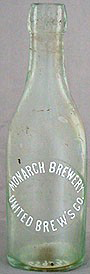 MONARCH BREWERY EMBOSSED BEER BOTTLE