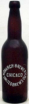 MONARCH BREWERY EMBOSSED BEER BOTTLE