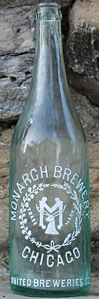 MONARCH BREWERY EMBOSSED BEER BOTTLE