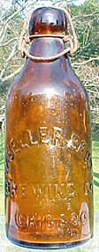 MUELLER BROTHERS BREWING COMPANY EMBOSSED BEER BOTTLE