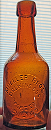 MUELLER BROTHERS BREWING COMPANY EMBOSSED BEER BOTTLE