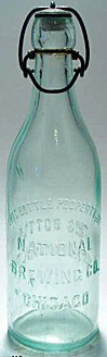 NATIONAL BREWING COMPANY EMBOSSED BEER BOTTLE