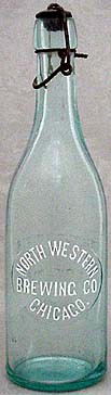 NORTH WESTERN BREWING COMPANY EMBOSSED BEER BOTTLE