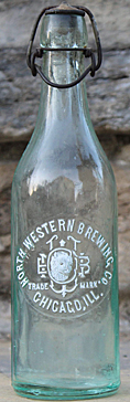 NORTH WESTERN BREWING COMPANY EMBOSSED BEER BOTTLE