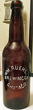 WILLIAM RUEHL BREWING COMPANY EMBOSSED BEER BOTTLE