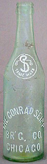 THE CONRAD SEIPP BREWING COMPANY EMBOSSED BEER BOTTLE