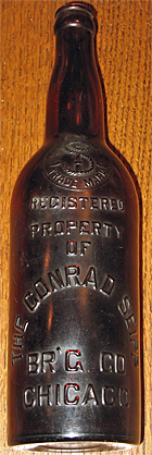 THE CONRAD SEIPP BREWING COMPANY EMBOSSED BEER BOTTLE