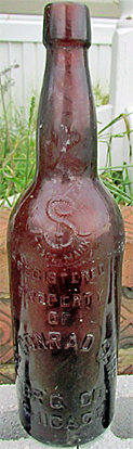 THE CONRAD SEIPP BREWING COMPANY EMBOSSED BEER BOTTLE