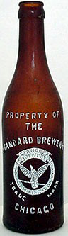 THE STANDARD BREWERY EMBOSSED BEER BOTTLE