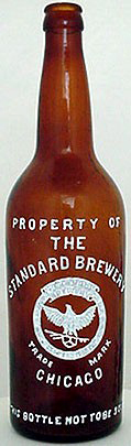 THE STANDARD BREWERY EMBOSSED BEER BOTTLE