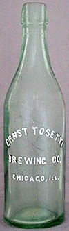 ERNST TOSETTI BREWING COMPANY EMBOSSED BEER BOTTLE