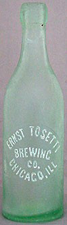 ERNST TOSETTI BREWING COMPANY EMBOSSED BEER BOTTLE