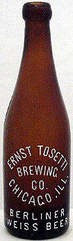 ERNST TOSETTI BREWING COMPANY EMBOSSED BEER BOTTLE