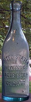 UNITED STATES BREWING COMPANY EMBOSSED BEER BOTTLE